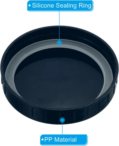 Miniatura 4 de PATIKIL Tapas de plástico de boca ancha de 3.386 in, 1 juego/8 tapas para tarros de conservas con anillo de sellado de silicona para almacenamiento