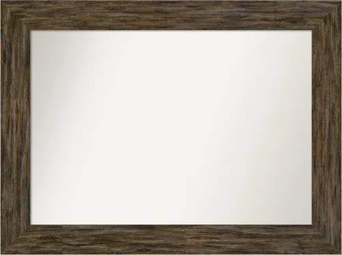 Miniatura 23 de Amanti Art Espejo personalizado, espejo de baño marrón Fencepost, espejo de pared o espejo de tocador de baño sobre el fregadero (27 x 27 pulgadas)