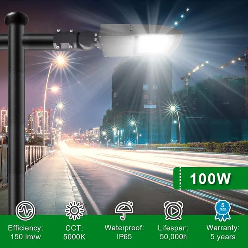 Miniatura 3 de OSTEK LED Parking Lot Lights 100W LED Shoebox Street Pole Lighting, Waterproof 14000LM Outdoor Commercial Area Road Lighting 5000K 100-277V UL