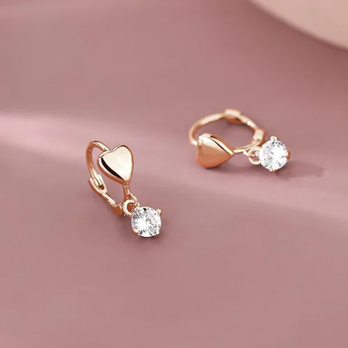 Miniatura 5 de SLUYNZ Aretes de aro de plata de ley con forma de corazón pequeño para mujer