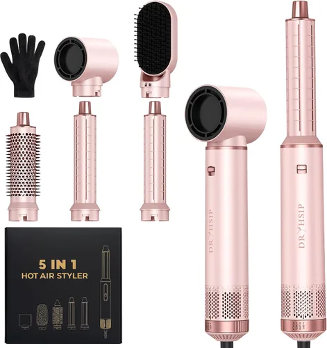 Miniatura 9 de Estilizador de cabello 5 en 1 para mujer, envoltura de rizador de aire, secado, rizado, alisado y voluminizador, juego de herramientas de cepillo