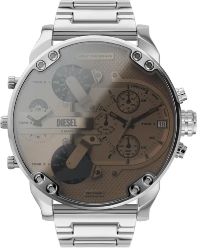 Miniatura 16 de Diesel Mr. Daddy 2.0 - Reloj de hombre con cronógrafo de tamaño extra grande y correa de acero inoxidable, silicona o cuero