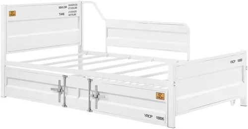 Miniatura 3 de Acme Sofá cama doble y cama nido de metal tipo cargo en blanco