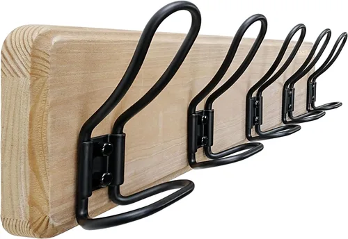 Miniatura 13 de Dseap Perchero de Pared Montado - Perchero Resistente de Granja Rústico de Pared con 5 Ganchos de Alambre para Ropa, Sombrero, Chaqueta, Toalla