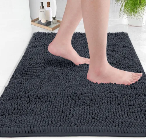 Miniatura 93 de LuxUrux Tapete de microfibra afelpada, de felpilla extrasuave, pelo largo de 1 pulgada, muy absorbente, para baño o ducha, lavar y secar a máquina