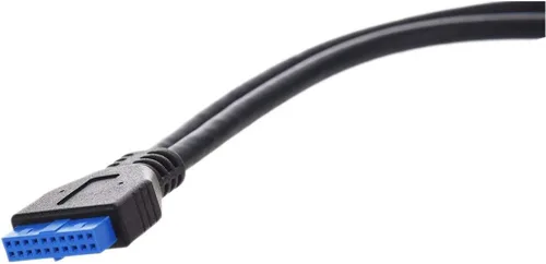 Miniatura 3 de MaxLLTo 2 puertos 7.9 in longitud USB 3.0 tipo A hembra a la placa base de 20 pines adaptador de cable negro 1 pieza