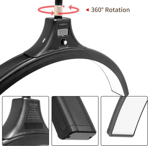 Miniatura 8 de FG-620L - Lámpara de pie LED para esteticistas, luz de tatuaje, lámpara de maquillaje LED, lámpara de luna facialista, iluminación para belleza