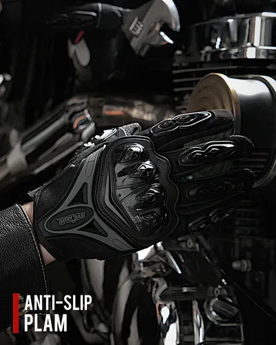Miniatura 6 de Guantes para motocicleta duraderos de dedos completos para carreras, verano, bicicleta, deportes extremos, compatibles con pantallas táctiles, M