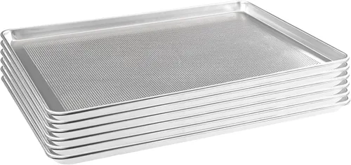Miniatura 14 de HARDURA - Bandeja de aluminio para hornear de 18 pulgadas de largo x 13 pulgadas de ancho x 1 pulgadas de alto, 12 paquetes, para horno en panadería