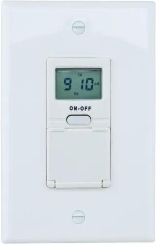 Reliance Controls Corporation WE7000W - Temporizador digital para pared de 7 días con batería de respaldo, color blanco