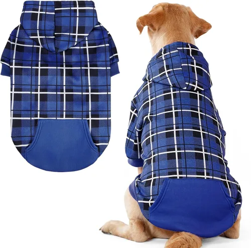 Miniatura 21 de EXPAWLORER - Sudadera con capucha para perro, estilo británico, suave y cálido con agujero para la correa, para clima frío, abrigo de invierno