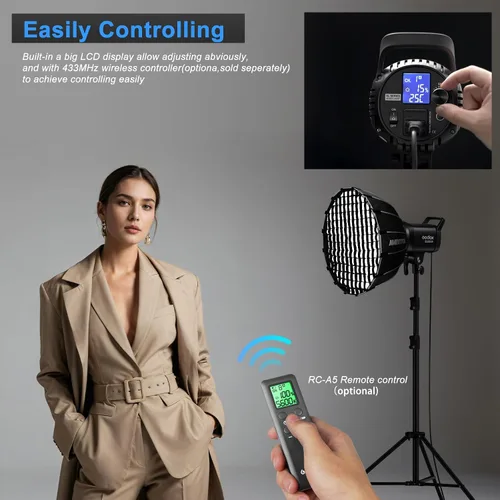 Miniatura 5 de Godox SL-60W CRI 95+ Luz de vídeo LED SL60W Versión Blanca 5600K 60WS Bowens Mount+Control Remoto+Reflector