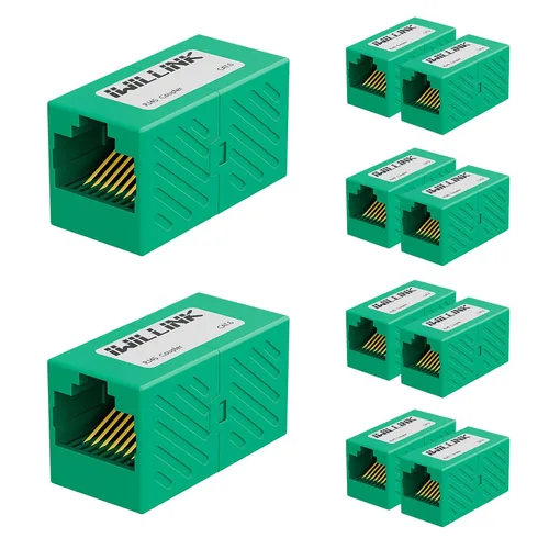Miniatura 14 de iwillink Conector Ethernet RJ45, conector hembra a hembra RJ45 para cable Ethernet Cat7 Cat6 Cat5e Cat5, adaptador extensor, paquete de 5, negro