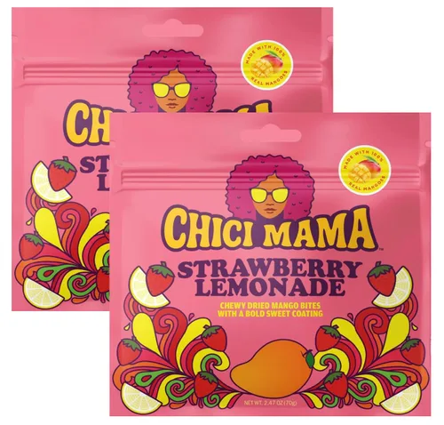Miniatura 9 de Chici Mama Blue Raspberry Limeade - Bocadillos de mango, paquete de 2 – Hecho con mango real Golosinas masticables y jugosas alternativas Sin