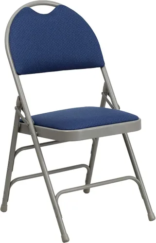 Miniatura 24 de Flash Furniture HERCULES Series Ultra Premium Triple Braced Black Vinyl Metal Silla plegable con asa fácil de transportar Marco negro de vinilo.