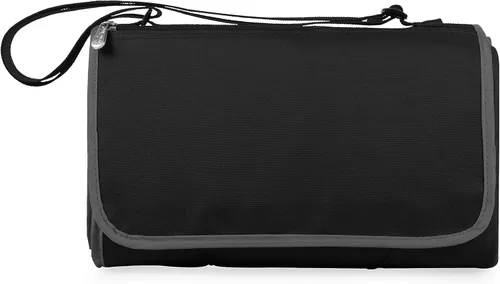 Miniatura 2 de PICNIC TIME Manta de picnic al aire libre, manta plegable de 59 x 51 pulgadas para playa y campamento con forro polar suave, parte inferior Negro