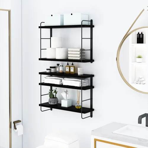 Miniatura 7 de MXCSE Estantes de pared, estanterías montadas en la pared, estantes flotantes de bricolaje para pared, estantes colgantes de madera para habitación
