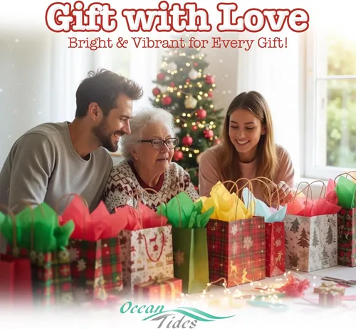 Miniatura 7 de Ocean Tides 30 hojas (20 x 26 pulgadas) de papel de regalo de Navidad, papel de seda de regalo a granel para manualidades, cumpleaños y vacaciones