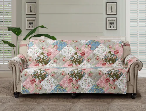 Miniatura 39 de Brilliant Sunshine Funda acolchada para silla con diseño de retazos de corazón de amor burdeos, 23 pulgadas de ancho de asiento, protector