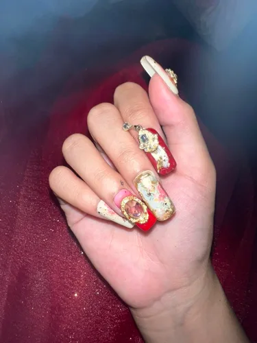Miniatura 5 de Boudoir red angel! press on nails, False nail, fake nails, handmade, nail art design by make.a.nail.make.a.wish