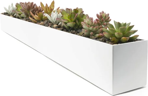 Miniatura 9 de Buhbo Maceta rectangular moderna de acero tipo artesa de 16 pulgadas, negro