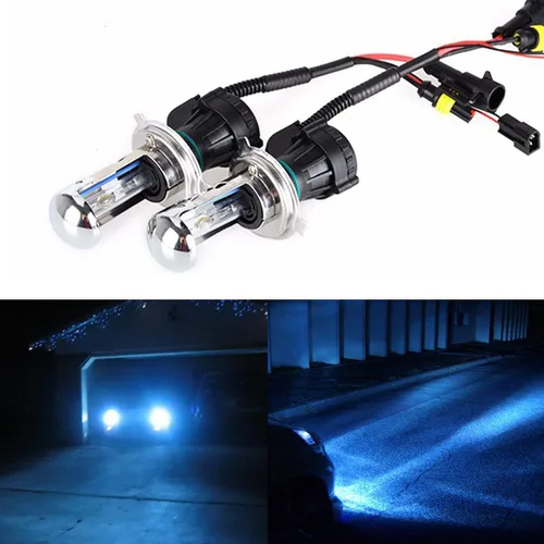 Miniatura 2 de Bombillas HID H4 9003 Bi-Xenon de 35 W superbrillantes de doble luz para faros delanteros, 10000 K, azul profundo, paquete de 2