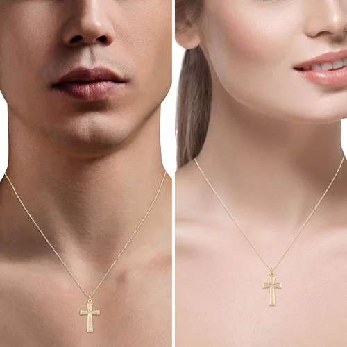Miniatura 16 de Dijes religiosos de oro amarillo de 14 quilates para hombres y mujeres – disponible en varios diseños