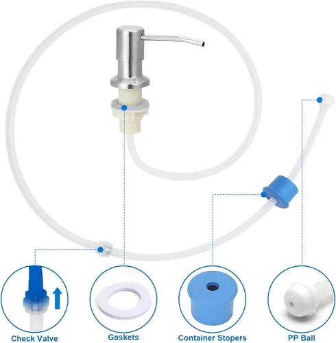 Miniatura 3 de Dispensador de jabón para fregadero integrado, dispensador de jabón para fregadero de cocina, dispensador de jabón inoxidable para fregadero