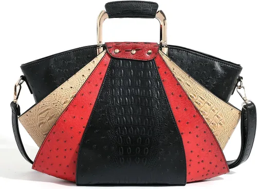 Miniatura 2 de Bolso de Mujer de Gran Capacidad de Cuero Cartera de Diseñador de Moda con Asa Superior de Metal Bolsos de Mano para Mujer Bandolera Bolsos Grandes