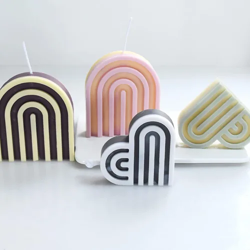 Miniatura 5 de Paquete de 2 moldes para velas en forma de corazón, decoración de mesa, molde de resina y jabón, molde de silicona 3D para velas hechas a mano