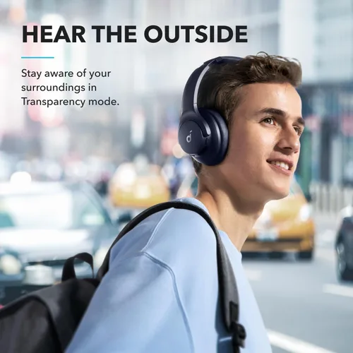 Miniatura 6 de soundcore by Anker Q20i Auriculares híbridos con cancelación activa de ruido, Bluetooth inalámbrico supraaurales, 40H de reproducción larga con ANC