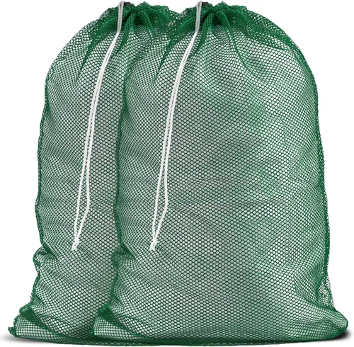Miniatura 14 de Bolsa de lavandería de malla XL de Handy Laundry - Duradera, lavable a máquina con cierre de cordón seguro - Perfecta para dormitorios Negro