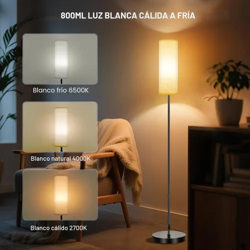 Miniatura 3 de FRIDEKO HOME Paquete de 2 lámparas de pie para sala de estar, colores regulables, temperatura y brillo, lámpara de pie moderna con control remoto