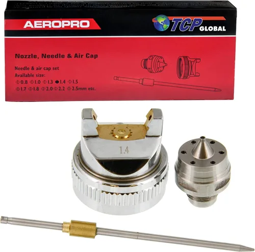 TCP Global 1.4 Aguja, boquilla, tapa de aire para la pistola de pulverización de la serie G6600