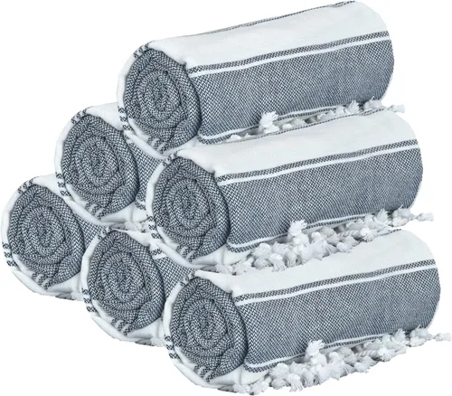Miniatura 12 de Glamburg Toallas turcas de algodón estilo peshtemal, toallas de playa extra grandes de 36x71, juego de 4, toallas de playa de algodón para adultos