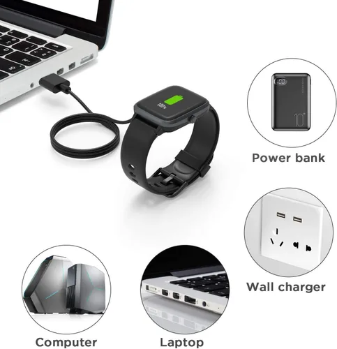 Miniatura 4 de Compatible con el cargador de reloj inteligente BOCLOUD, cable de carga USB magnético Lamshaw compatible con BOCLOUD Smart Watch de 1.45 Negro