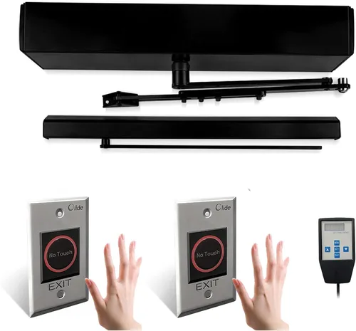 Miniatura 10 de Olideauto Abridor de puerta giratoria automático negro Olide-120B con 2 botones de presión delgados con cable Olide-515