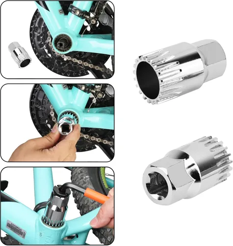 Miniatura 5 de Oumers Extractor de manivela de bicicleta/removedor de brazo y removedor de soporte inferior con llave inglesa/llave de 0.630 in. Kit