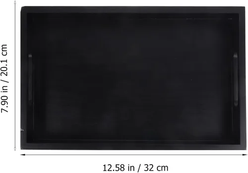 Miniatura 5 de UPKOCH Elegante bandeja de madera maciza grande decorativa para servir té, bandeja rectangular de madera para postres de desayuno