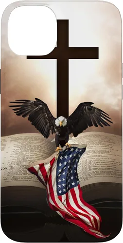 Miniatura 15 de Pretty Christian Cross Bible A Bald Eagle Grip American Flag Case for iPhone 17