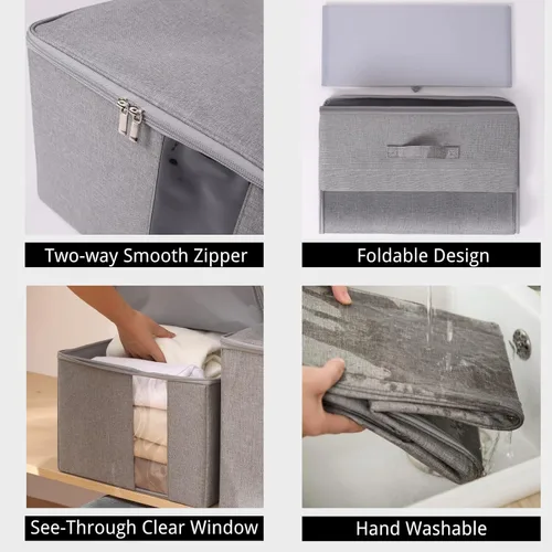 Miniatura 7 de Almacenamiento debajo de la cama con ventana transparente/tela resistente 600D, bolsas de almacenamiento debajo de la cama para ropa, ropa, manta