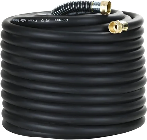 Miniatura 45 de Guitrees Leader Manguera de jardín de 15 pies x 5/8 pulgadas, manguera de agua corta resistente, accesorios macho a hembra, trenzado de cinco capas