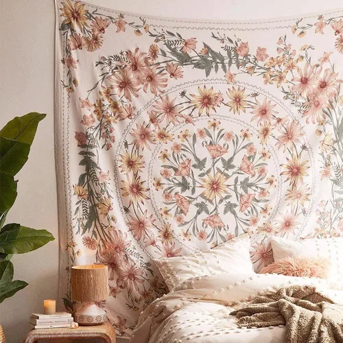Miniatura 13 de Tapiz de árbol de Navidad con lazo, tapiz de franela para colgar en la pared, regalos para decoración de Navidad, cumpleaños y decoración