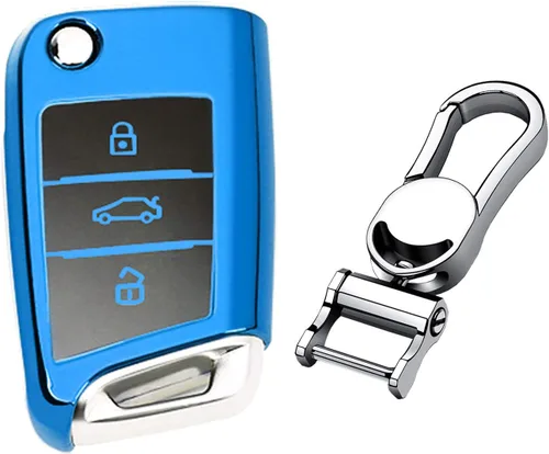 Miniatura 10 de Hombres Mujeres Cuero Genuino Llavero Funda Para Volkswagen/Para Skoda/Para Audi/Para Asiento Flip Car Remote Key Case Funda Funda Con Kit Llavero