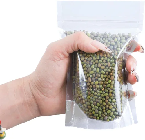 Miniatura 7 de 100 piezas de bolsas resellables, bolsas de pie transparentes de 3.9x5.9 pulgadas, bolsas de almacenamiento de alimentos con cierre de cremallera