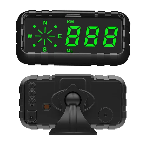 Miniatura 10 de Pantalla universal HUD GPS Head-up Velocímetro digital de velocidad de conducción, alarma de fatiga para automóviles con KM/H y MPH, pantalla grande