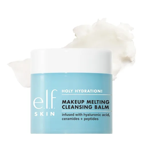 e.l.f. SKIN Holy Hydration! Bálsamo limpiador para derretir maquillaje, limpiador facial y desmaquillante, infundido con ácido hialurónico para