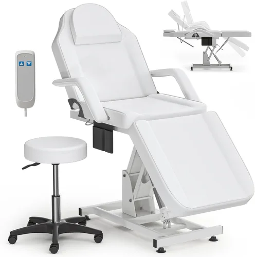 Miniatura 10 de Camas de spa eléctricas, sillas faciales para esteticista, silla de tatuaje, cama con reposabrazos ajustables y spa de altura para belleza
