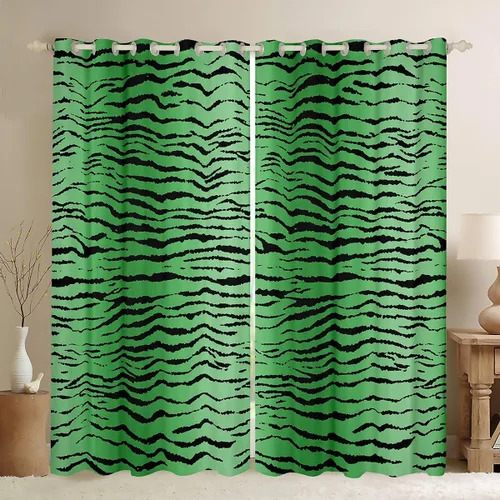 Miniatura 30 de Feelyou Cortinas opacas con estampado de leopardo de 30% a 50%, cortinas de oscurecimiento con estampado de guepardo para dormitorio, para niños