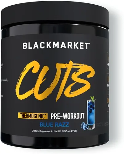 BLACKMARKET CUTS - Mezcla de bebida energética en polvo saborizada para hombres y mujeres, ideal para definición muscular, termogénica, sin